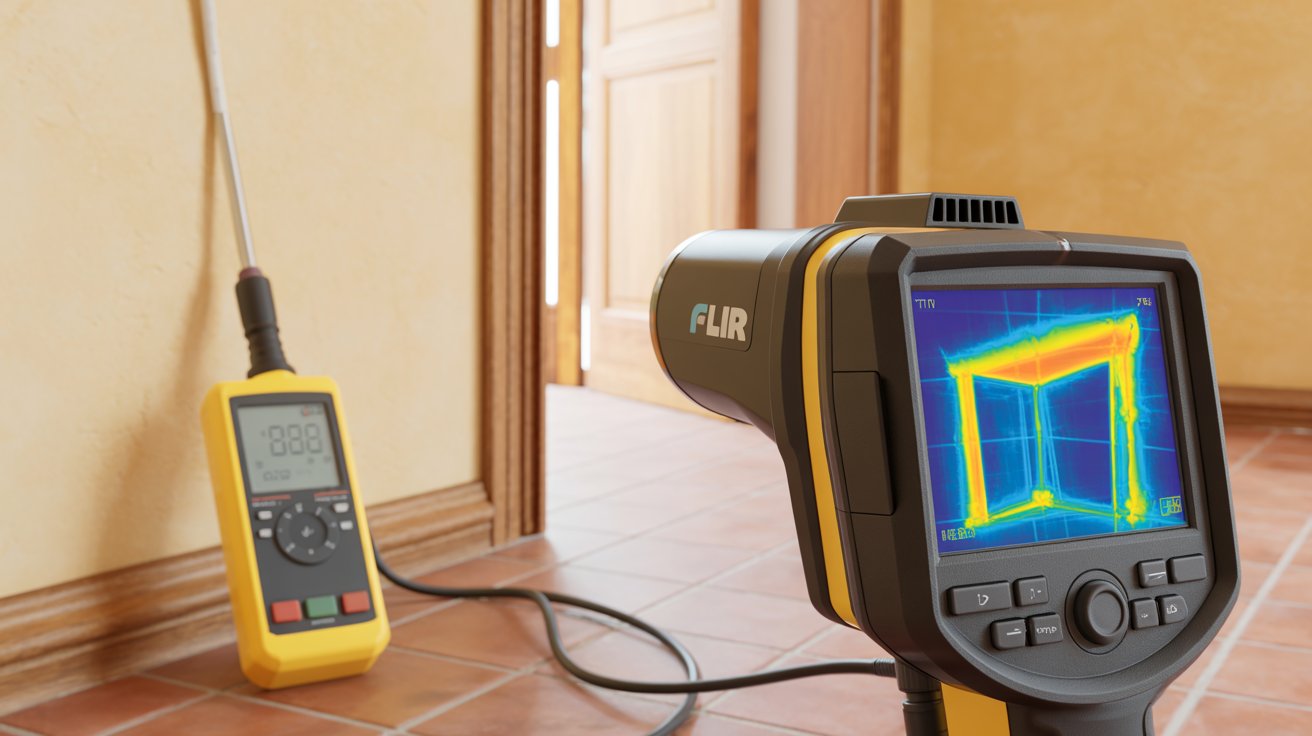 Indagine strumentale per patologia edile: termocamera e igrometro elettromagnetico per la diagnosi di ponti termici e umidit&agrave; nelle murature